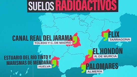 Mapa de los suelos radioactivos de España Mapa de los suelos radioactivos de España
