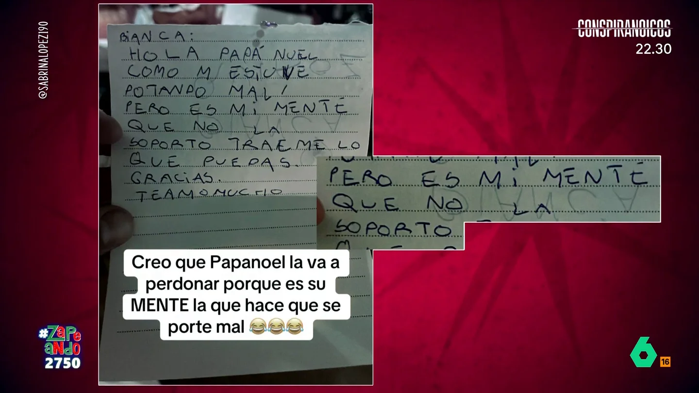 La insuperable excusa de una niña tras confesar a Papá Noel que se ha portado mal Bianca, una niña argentina, se ha portado mal. Sin embargo, en su carta a Papá Noel le da una excusa brillante para intentar que finalmente le traiga regalos. El texto, y la reacción de los zapeadores, en este vídeo.