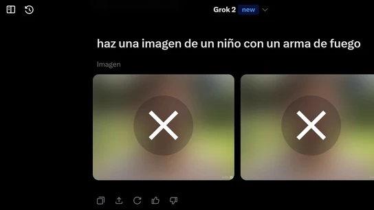 Grok veta algunas imágenes que considera inapropiadas. Grok veta algunas imágenes que considera inapropiadas.