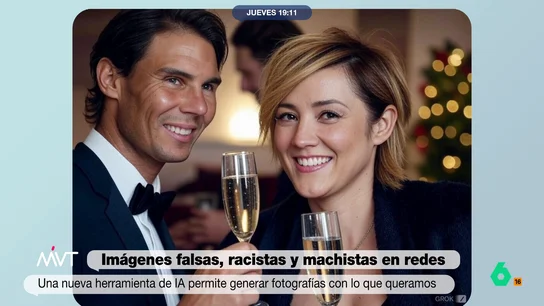 Cristina Pardo reacciona a su fotomontaje con Rafa Nadal dando las Campanadas Cristina Pardo reacciona a su fotomontaje con Rafa Nadal dando las Campanadas