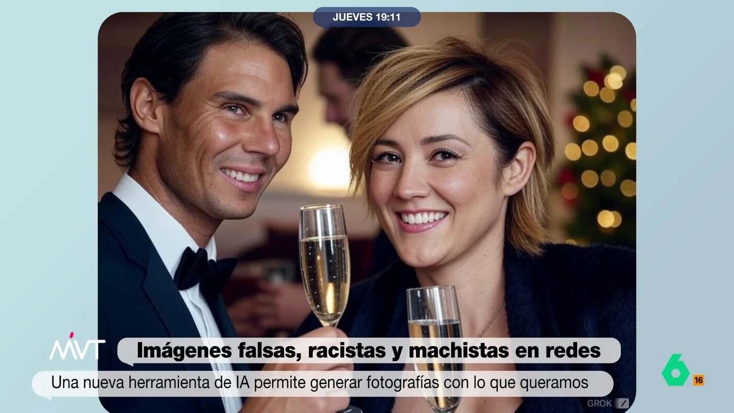 Cristina Pardo reacciona a su fotomontaje con Rafa Nadal dando las Campanadas Cristina Pardo reacciona a su fotomontaje con Rafa Nadal dando las Campanadas