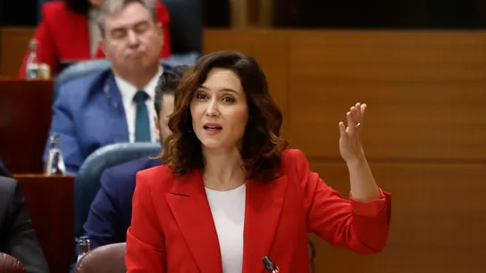 La presidenta de la comunidad de Madrid, Isabel Díaz Ayuso, interviene en el pleno de la Asamblea de Madrid este jueves. Este pleno será el del estreno del portavoz del PSOE, Jesús Celada, en la sesión de control a la Díaz Ayuso, quien, al ser el penúltimo pleno del año, hará balance de sus políticas al cierre de este 2024. La presidenta de la comunidad de Madrid, Isabel Díaz Ayuso, interviene en el pleno de la Asamblea de Madrid este jueves. Este pleno será el del estreno del portavoz del PSOE, Jesús Celada, en la sesión de control a la Díaz Ayuso, quien, al ser el penúltimo pleno del año, hará balance de sus políticas al cierre de este 2024.