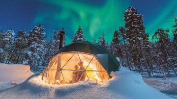 Bungalow en el Círculo Polar Ártico (Finlandia) con vistas a la aurora boreal