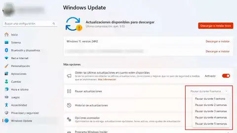 Pausando las actualizaciones automáticas Pausando las actualizaciones automáticas