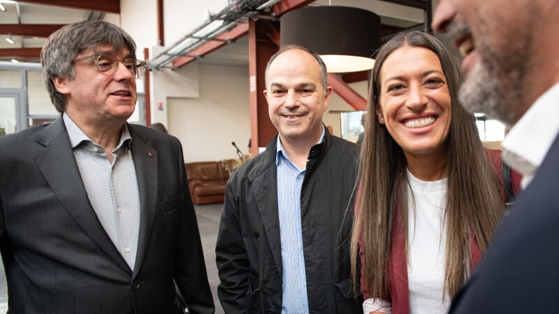 Carles Puigdemont, Jordi Turull, y Miriam Nogueras.