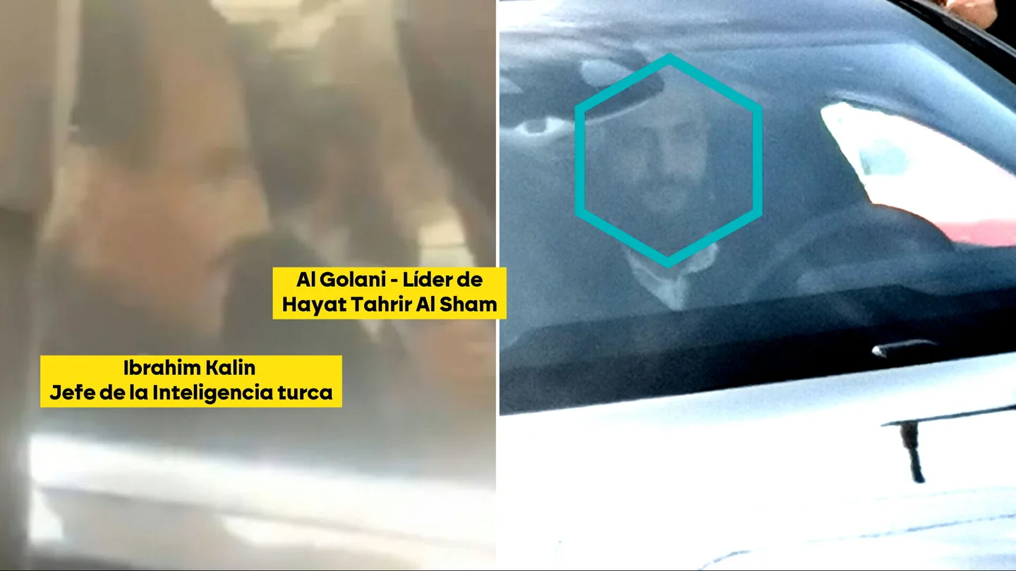 Que no dominen los kurdos: los intereses de Turquía en Siria Imagen en la que Al Golani, líder del HTS, recoge a Ibrahim Kalin, jefe de Inteligencia turca