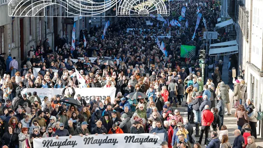Manifestación contra la instalación de una planta de microcelulosa en Palas Manifestación contra la instalación de una planta de microcelulosa en Palas