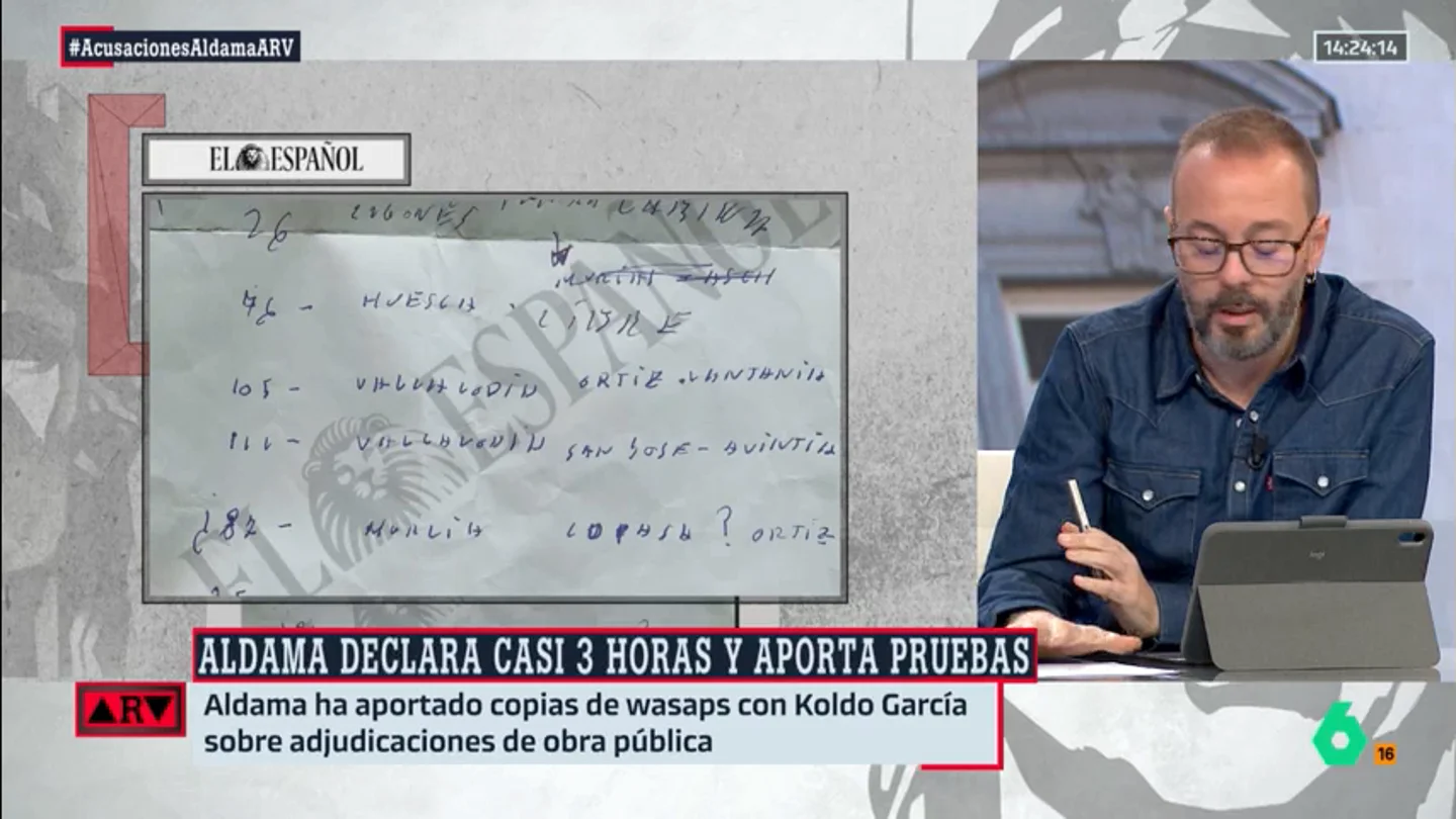 Maestre analiza el manuscrito de Koldo que ha aportado Aldama al Supremo: "Tiene visos de veracidad" Maestre analiza el manuscrito de Koldo que ha aportado Aldama al Supremo: "Tiene visos de veracidad"