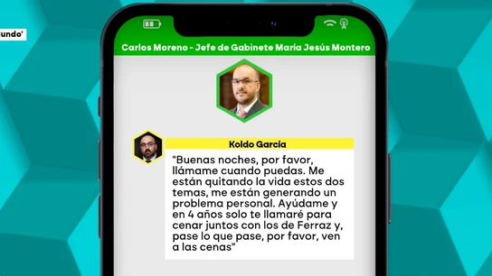 Pantallazo de la conversación de Koldo con Carlos Moreno. Pantallazo de la conversación de Koldo con Carlos Moreno.