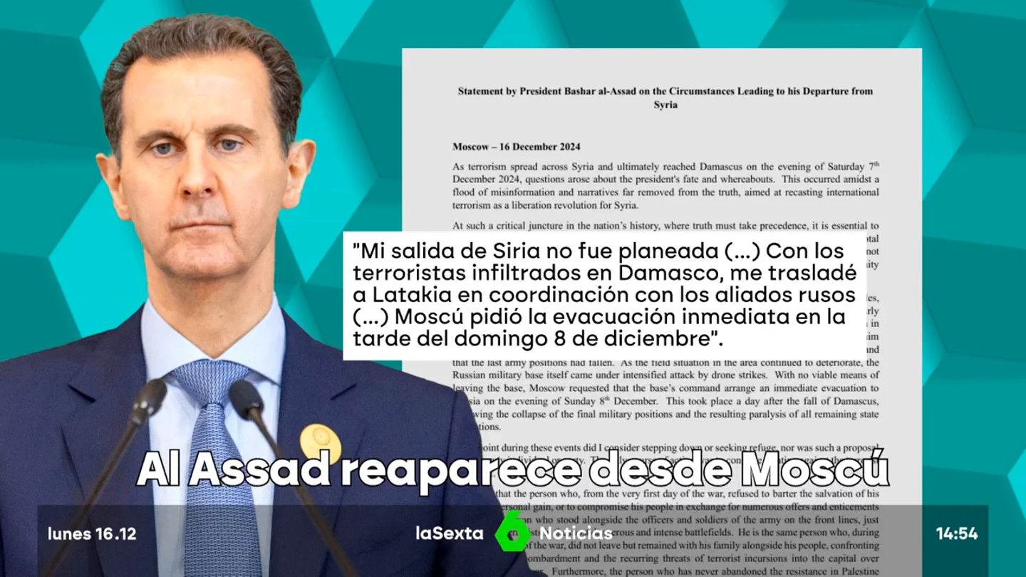 Assad, en su primera declaración desde Moscú Assad, en su primera declaración desde Moscú