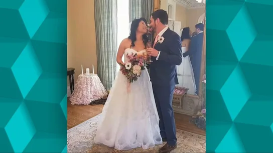Christie Chen y Bradley Dawson en su boda. Christie Chen y Bradley Dawson en su boda.