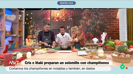 Iñaki López presume de su habilidad para cortar champiñones: "Ya no te encontrarás uñas" El presentador no duda en mostrar como, después de tantos programas aprendiendo gracias a las enseñanzas del chef Carlos Maldonado, ha mejorado su técnica de corte.