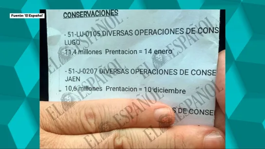 Una foto medio tapada, mecanografiada y con faltas de ortografía: la otra presunta prueba que mostró Aldama para demostrar el cobro de comisiones Una foto medio tapada, mecanografiada y con faltas de ortografía: la otra presunta prueba que mostró Aldama para demostrar el cobro de comisiones