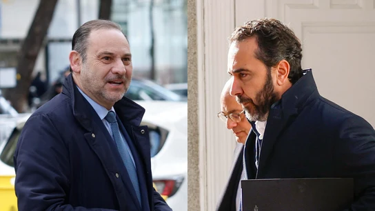 Fotomontaje de José Luis Ábalos y Víctor de Aldama. Fotomontaje de José Luis Ábalos y Víctor de Aldama.