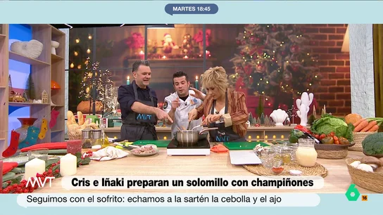 Cristina Pardo e Iñaki López aprenden a elaborar un solomillo con champiñones: la receta paso a paso El chef Carlos Maldonado se convierte en el profesor de cocina de los presentadores de Más Vale Tarde para que aprendan a elaborar una receta deliciosa, sencilla y muy económica.