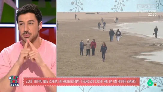 ¿Qué tiempo hará en Nochebuena? Esta es la previsión de Francisco Cacho El meteorólogo de laSexta adelanta que "los modelos muestran que no va a estar muy movido". Esto le lleva a aventurarse a dar una previsión sobre el tiempo que hará el próximo martes, 24 de diciembre.