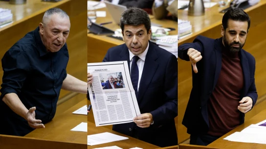 Baldoví, Mazón y José Muñoz en la monumental bronca de Les Cortes Baldoví, Mazón y José Muñoz en la monumental bronca de Les Cortes