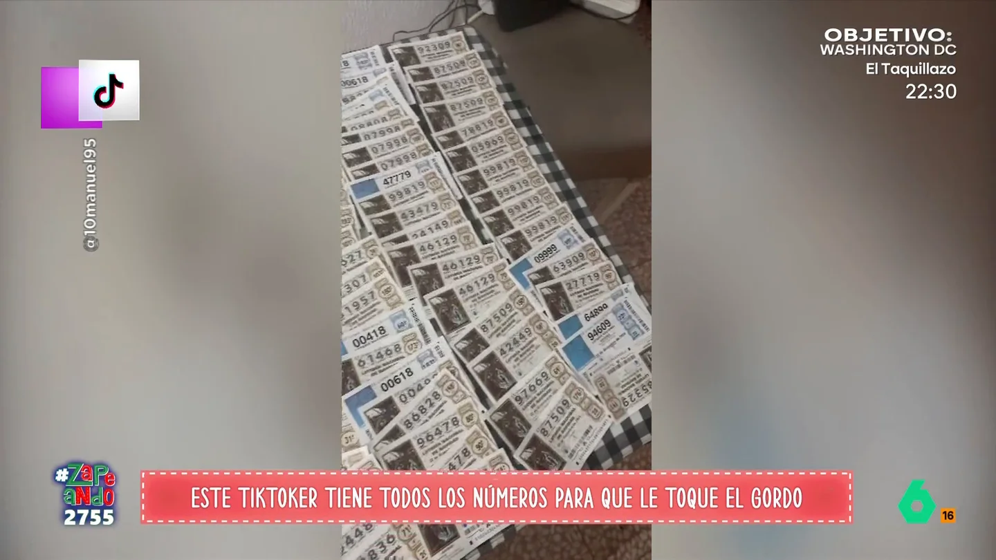 Un tiktoker descubre el 'truco' definitivo para que te toque la Lotería de Navidad Un usuario ha mostrado en su perfil de la red social todos los décimos que ha comprado para los sorteos de estas Navidades. ¿Conseguirá gracias a su 'truco' llevarse los 400.000 euros de premio?