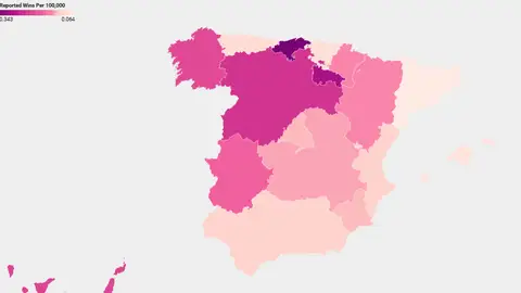 Mapa de las regiones más afortunadas para El Gordo de la Lotería de Navidad Mapa de las regiones más afortunadas para El Gordo de la Lotería de Navidad