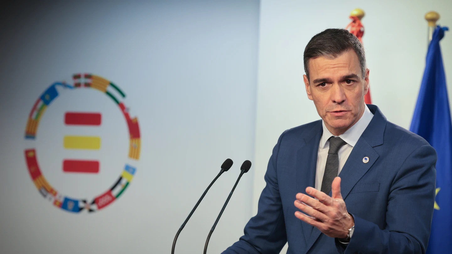 Pedro Sánchez en una rueda de prensa en Bruselas Pedro Sánchez en una rueda de prensa en Bruselas