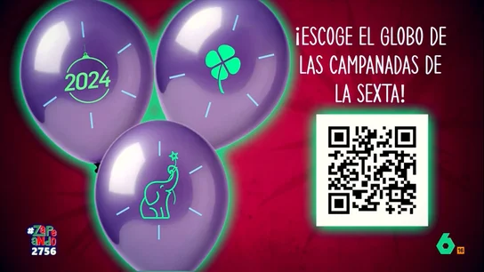 ¿Qué globo quieres que tiren Dani Mateo y Cristina Pardo desde el balcón en las Campanadas de laSexta 2024? Dani Mateo y Cristina Pardo tirarán un globo desde el balcón para despedir 2024 la noche de las Campanadas y quieren que sean los espectadores los que elijan cuál será: el 2024, el trébol o el elefante. ¡Vota!