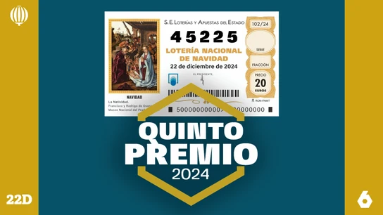 45225, quinto quinto premio de la Lotería de Navidad 2024. 45225, quinto quinto premio de la Lotería de Navidad 2024.