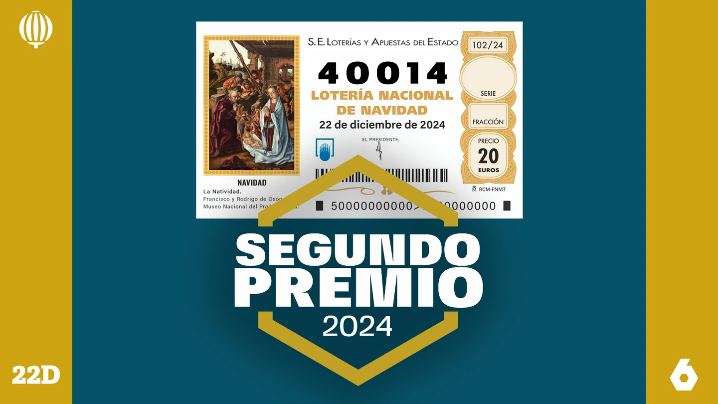 El 40014, segundo premio de la Lotería de Navidad 2024. El 40014, segundo premio de la Lotería de Navidad 2024.