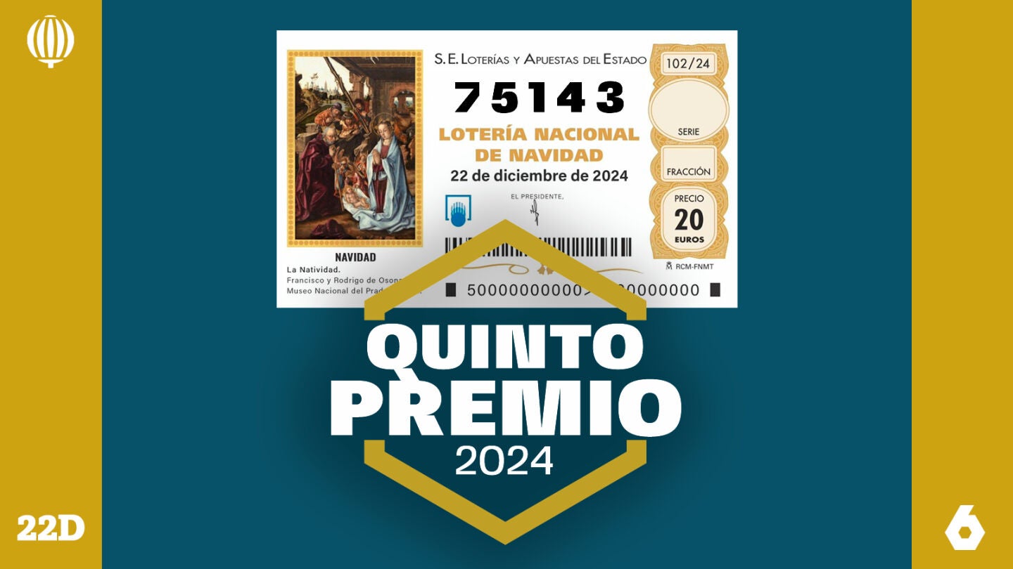 75143, el séptimo quinto de la Lotería de Navidad 2024.