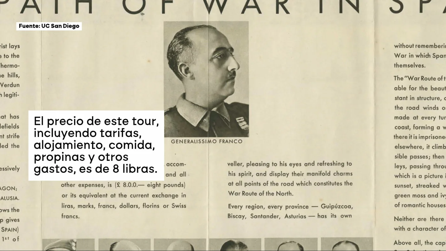 Folleto que las autoridades franquistas enviaron a agencias europeas Folleto que las autoridades franquistas enviaron a agencias europeas