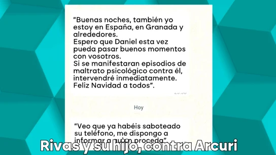 Fragmento de los mensajes enviados por Arcuri a Juana Rivas Fragmento de los mensajes enviados por Arcuri a Juana Rivas