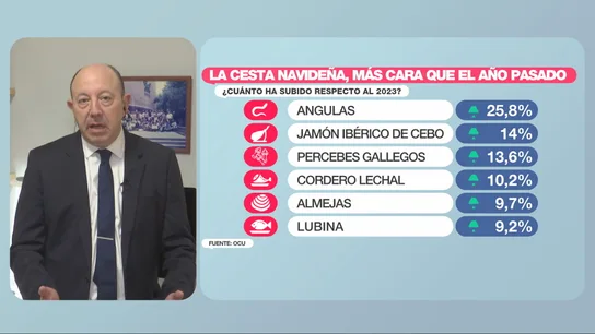 La explicación de Gonzalo Bernardos al incremento de los precios en la cesta de Navidad: "Es como viajar en el puente del 15 de agosto" El profesor de Economía de la Universidad de Barcelona Gonzalo Bernardos durante su intervención en Más Vale Tarde