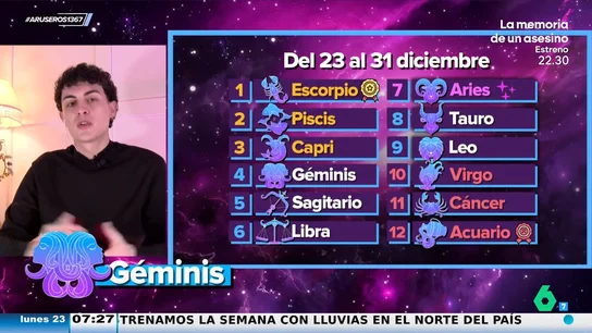 Horóscopo del 23 al 31 de diciembre de 2024: Nochebuena y Navidad de muchas emociones Horóscopo del 23 al 31 de diciembre de 2024: Nochebuena y Navidad de muchas emociones