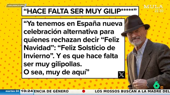 Arturo Pérez-Reverte carga contra los que no quieren decir Feliz Navidad: "Hay que ser gilipo****" Arturo Pérez-Reverte carga contra los que no quieren decir Feliz Navidad: "Hay que ser gilipo****"