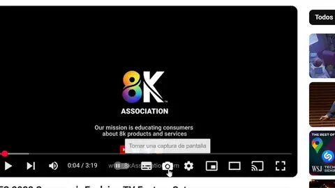 Captura de pantalla en YouTube Captura de pantalla en YouTube