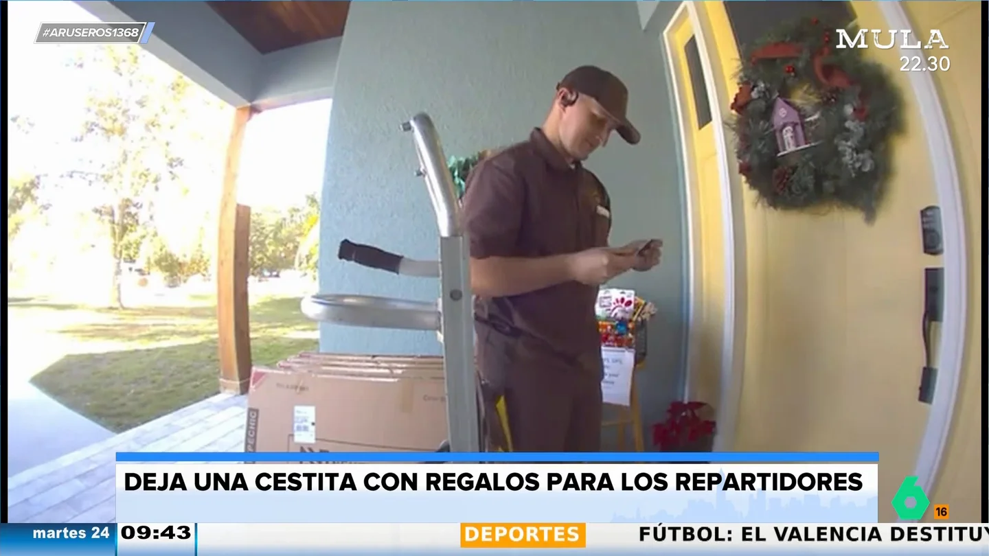 El bonito gesto de una familia al dejar una cesta con regalos para los repartidores que llegan a su casa El bonito gesto de una familia al dejar una cesta con regalos para los repartidores que llegan a su casa
