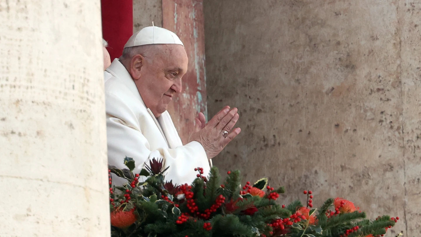 El papa Francisco durante su mensaje de Navidad El papa Francisco durante su mensaje de Navidad