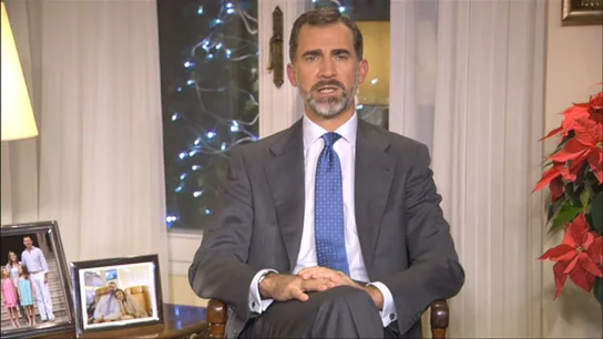 Felipe VI en su primer discurso navideño como rey en 2014. Felipe VI en su primer discurso navideño como rey en 2014.