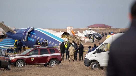 El avión accidentado en Kazajistán El avión accidentado en Kazajistán