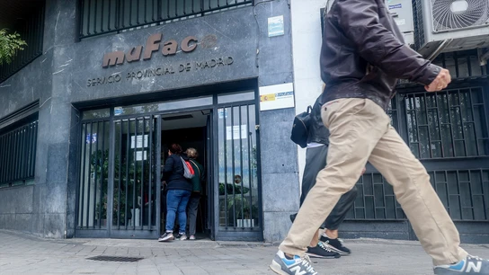 Fachada de un edificio de Muface, en Madrid (España). Fachada de un edificio de Muface, en Madrid (España).