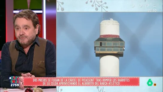 Paco Jiménez explica los detalles de la fuga de Picassent: "Es una de las cárceles más viejas de España" Mancuernas para romper los barrotes durante un partido de fútbol, sábanas anudadas, pasillos con pocas cámaras... Paco Jiménez explica en este vídeo la fuga de la cárcel de Picassent que, para Dani Mateo, es una "colección de tópicos".