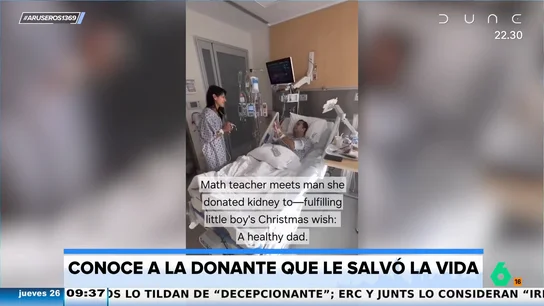 El emotivo momento de un hombre al conocer a la donante que le salvó la vida: su mejor regalo navideño El emotivo momento de un hombre al conocer a la donante que le salvó la vida: su mejor regalo navideño