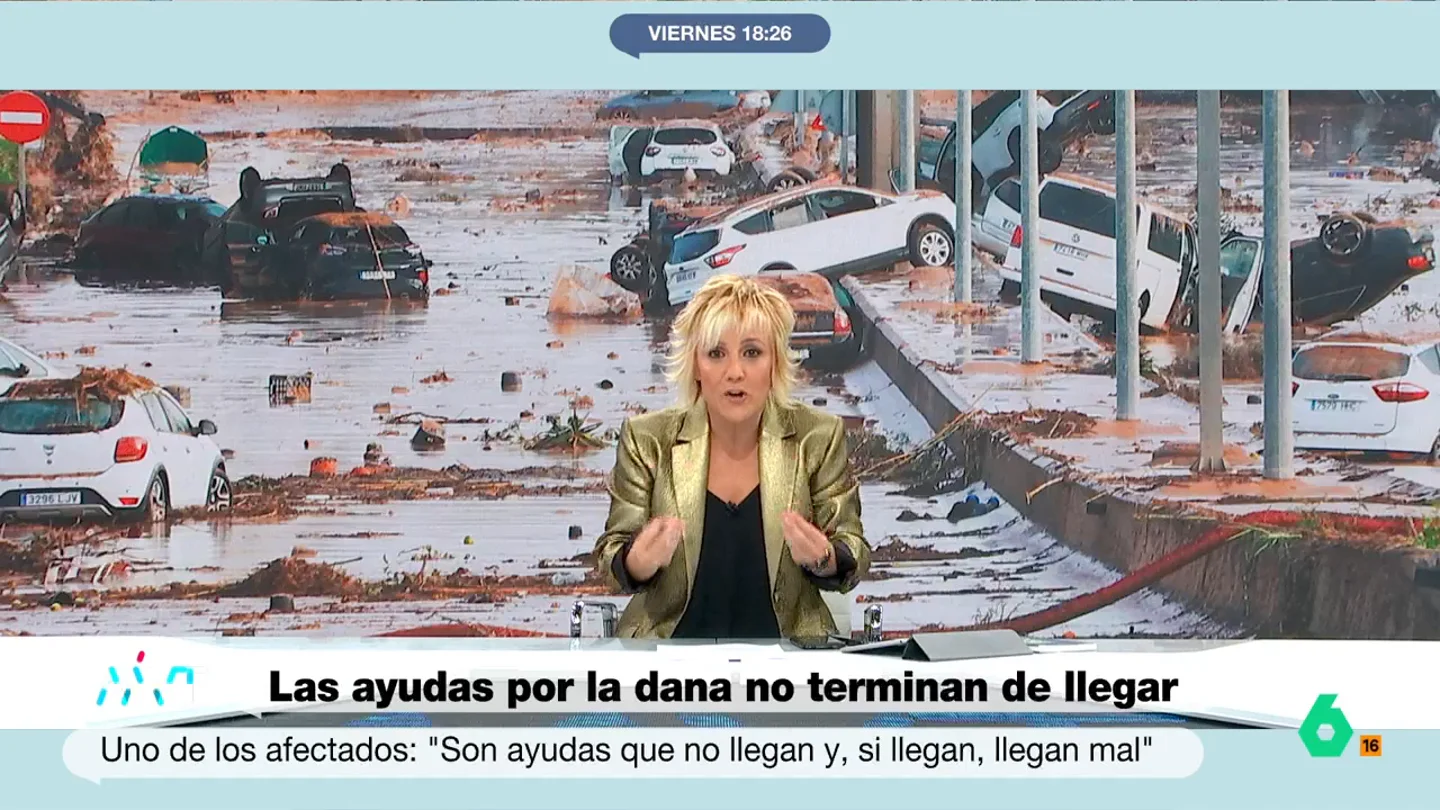 Cristina Pardo, tras oír a dos afectados por la DANA: "Si algún político está viendo esto, coño que haga algo que lo necesitan" "Lo están diciendo, que necesitan el dinero, necesitan sentir que les hacen caso", comenta Cristina Pardo en un indignado mensaje a los políticos después de escuchar a una pareja afectada por la DANA explicar que aún no han recibido las ayudas.
