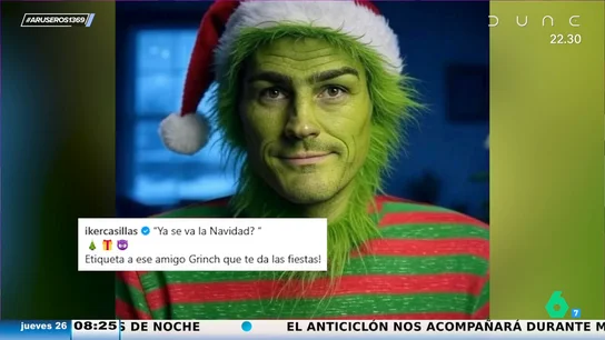 Iker Casillas se vuelve viral al convertirse en El Grinch de la Navidad Iker Casillas se vuelve viral al convertirse en El Grinch de la Navidad