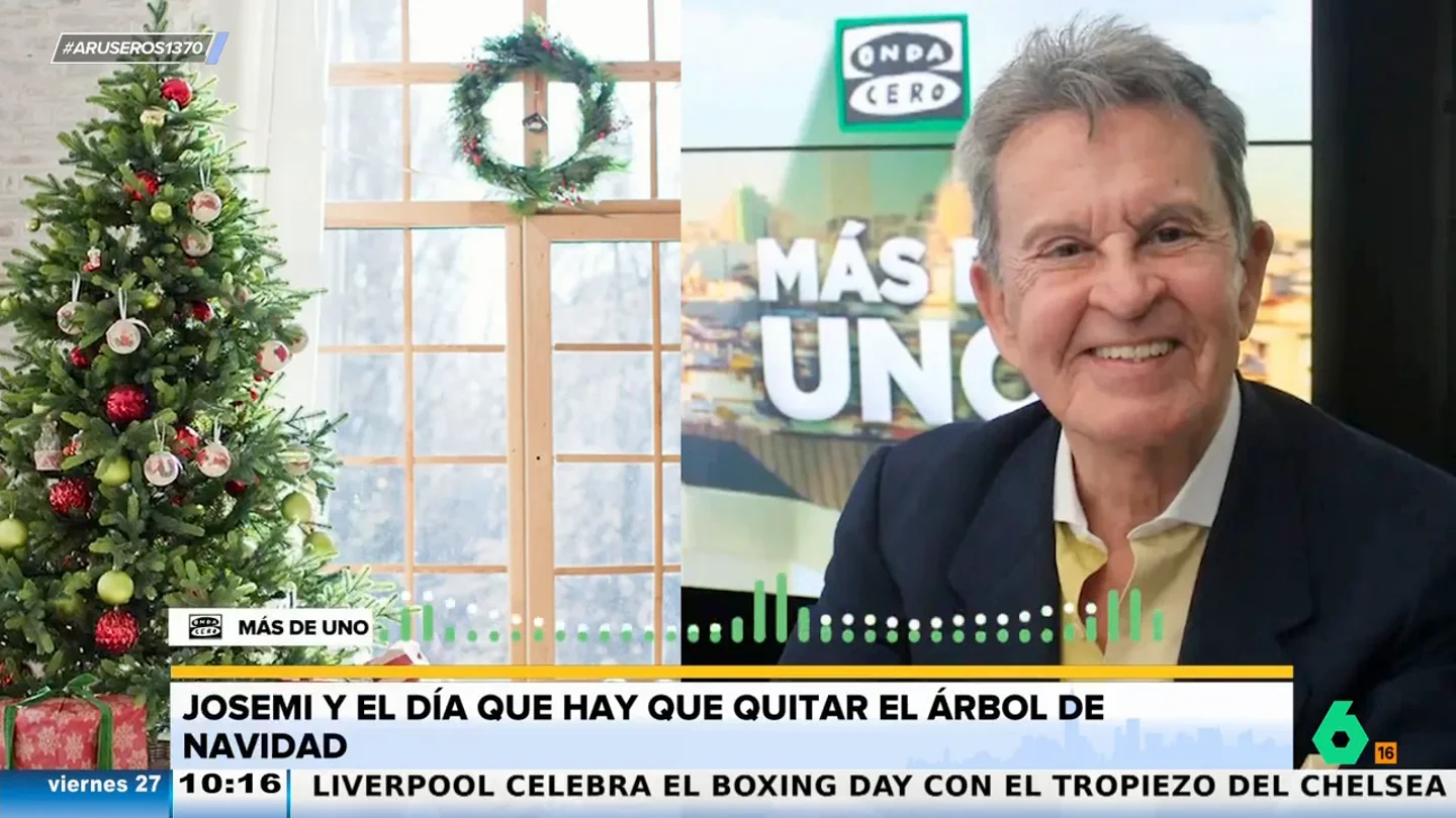 Josemi, sobre el día que hay que quitar el árbol de Navidad: "¡Qué pereza levantarme el día siete y ver que sigue ahí!" Josemi, sobre el día que hay que quitar el árbol de Navidad: "¡Qué pereza levantarme el día siete y ver que sigue ahí!"