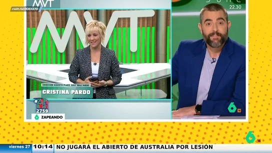 La confesión de Cristina Pardo a Dani Mateo en directo sobre las Campanadas: "Fui aspirando a más" La confesión de Cristina Pardo a Dani Mateo en directo sobre las Campanadas: "Fui aspirando a más"
