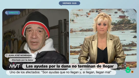 El emocionante mensaje de Cristina Pardo a dos afectados por la DANA "Ojalá podáis recibir las ayudas y el 2025 sea sin duda mejor que este año", comenta en este vídeo Cristina Pardo a Juan José y su pareja Teresa, afectados por la DANA en Catarroja, tras escuchar su desgarradora historia.
