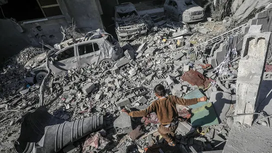 Un edificio en Gaza, destruido por el ejército de Israel Un edificio en Gaza, destruido por el ejército de Israel