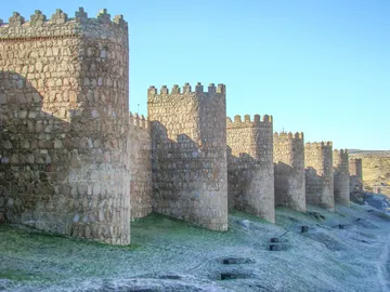 Muralla de Ávila helada Muralla de Ávila helada
