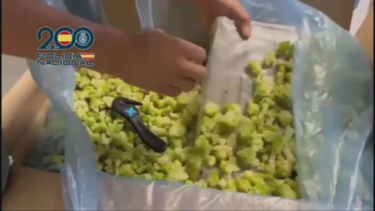 Droga oculta en brócoli congelado Droga oculta en brócoli congelado