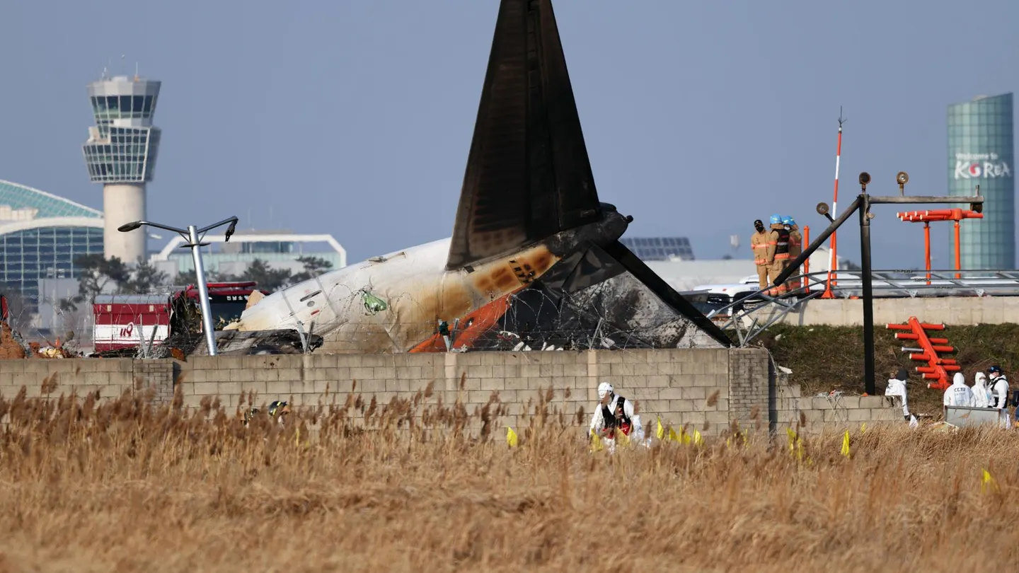 El avión de Jeju Air accidentado en el aeropuerto de Muan El avión de Jeju Air accidentado en el aeropuerto de Muan